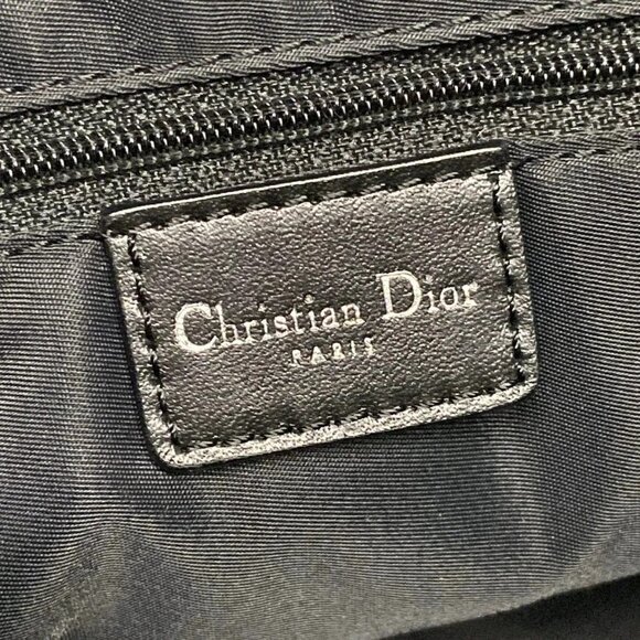 Auth DIOR/ChristianDior Trotteur Black Cream Jacquard Leather Handbag - Picture 6 of 16